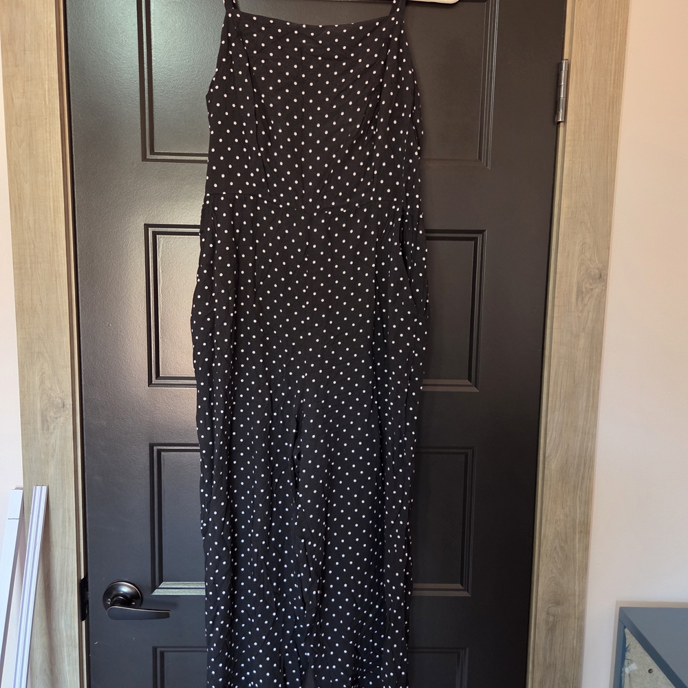 Old Navy Black and White Polka Dot Jumpsuit